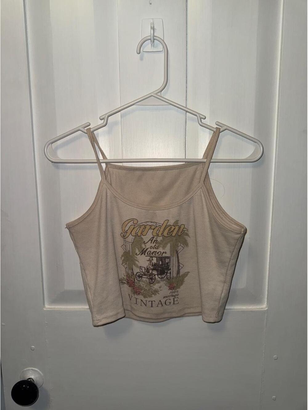 SHEIN Women's Cream and Tan Vests-tanks-cami